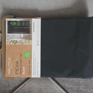 Nautica Home Black PEVA Shower Curtain Liner 70" X 72 " Anti Mildew.